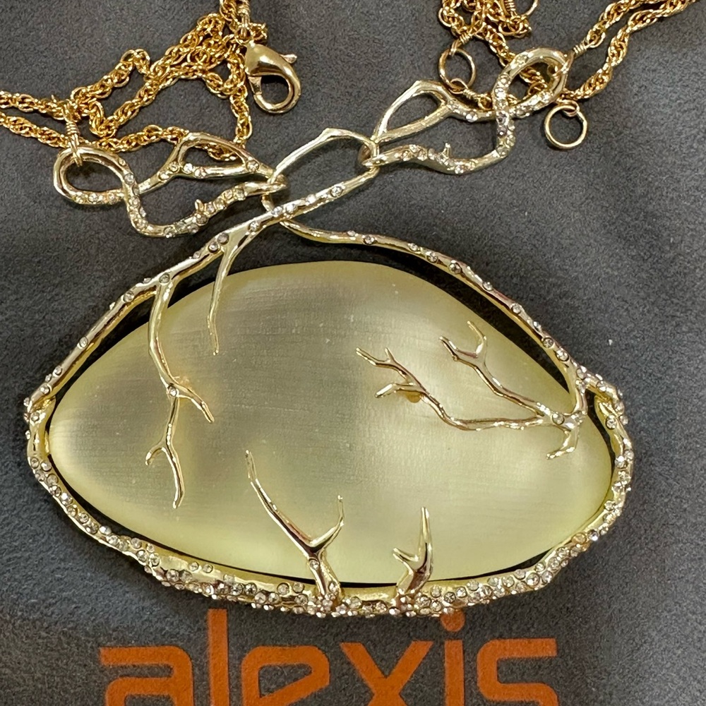 Alexis Bittar Ophelia Vine Pendant & earrings Gold Branches Swarovski Crystal